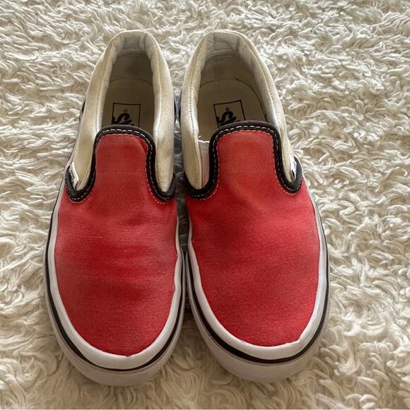 Vans Kids Classic Slip-On Color Block Shoes Red/Blue Size 13.5 - Picture 3 of 9